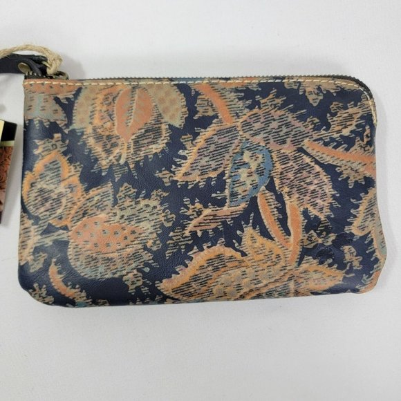 Patricia Nash Capri Wristlet Purse blue brown Vintage Needlepoint Retired zipper - Picture 2 of 9